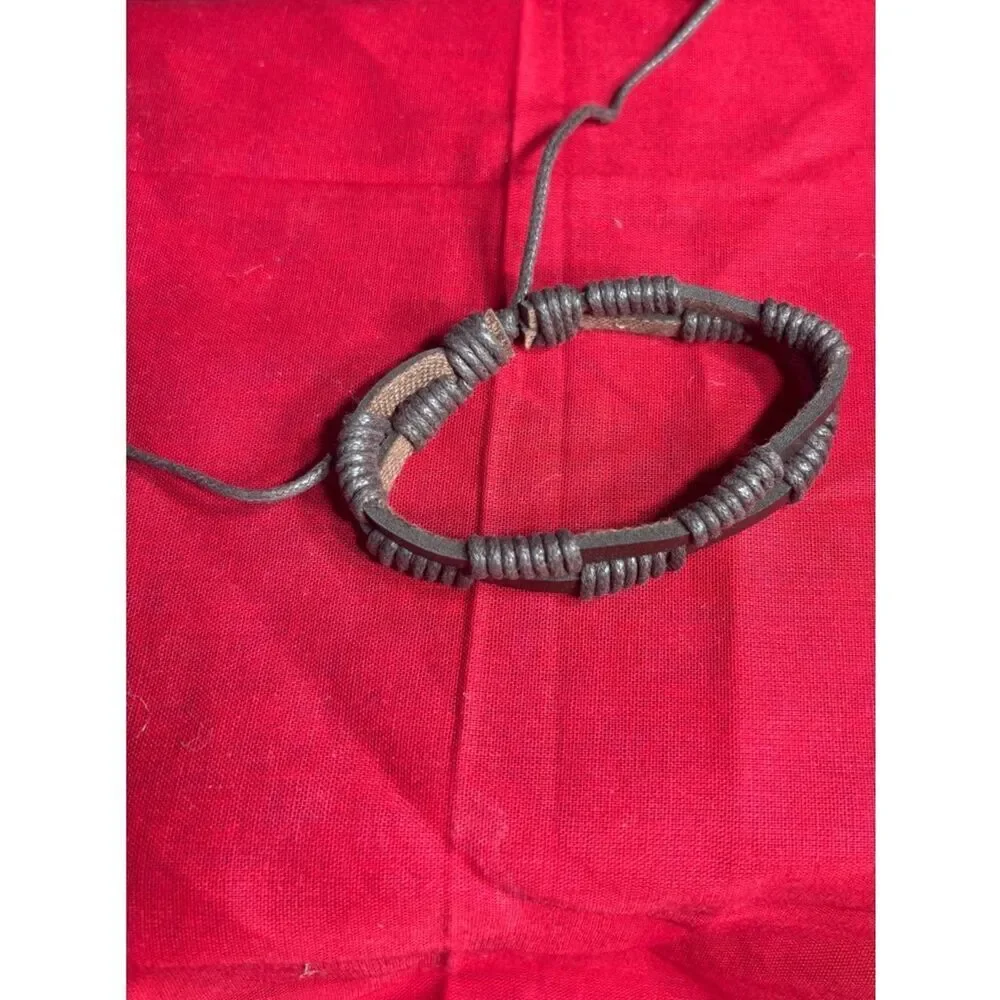 New Men's Leather Wrap Adjustable Bracelet